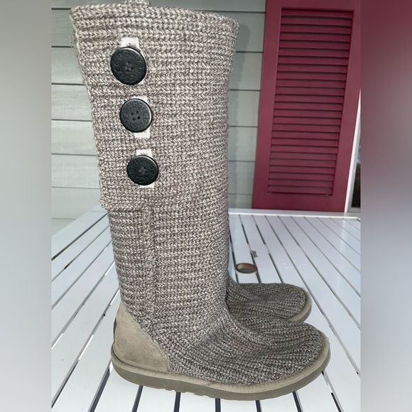 UGG Australia Sock Boot Gray Fabric Pull On Women Size 8 - Picture 1 of 8
